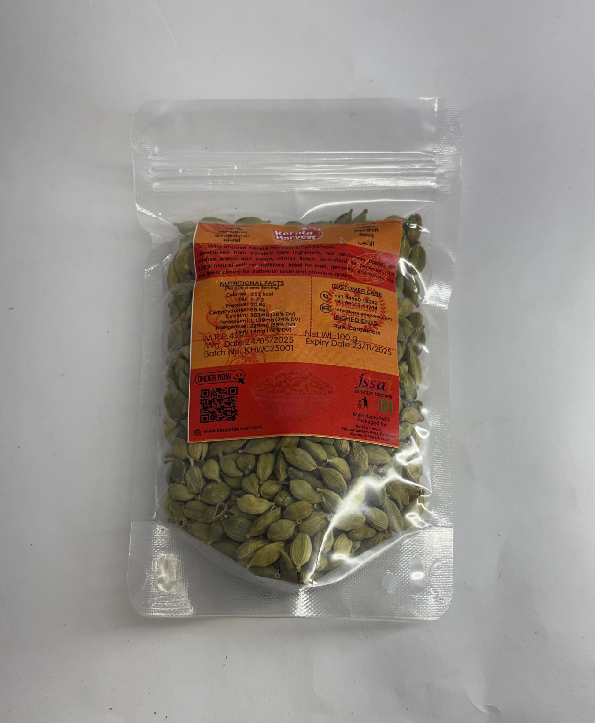 Kerala Harvest Premium Quality Cardamom-Whole
